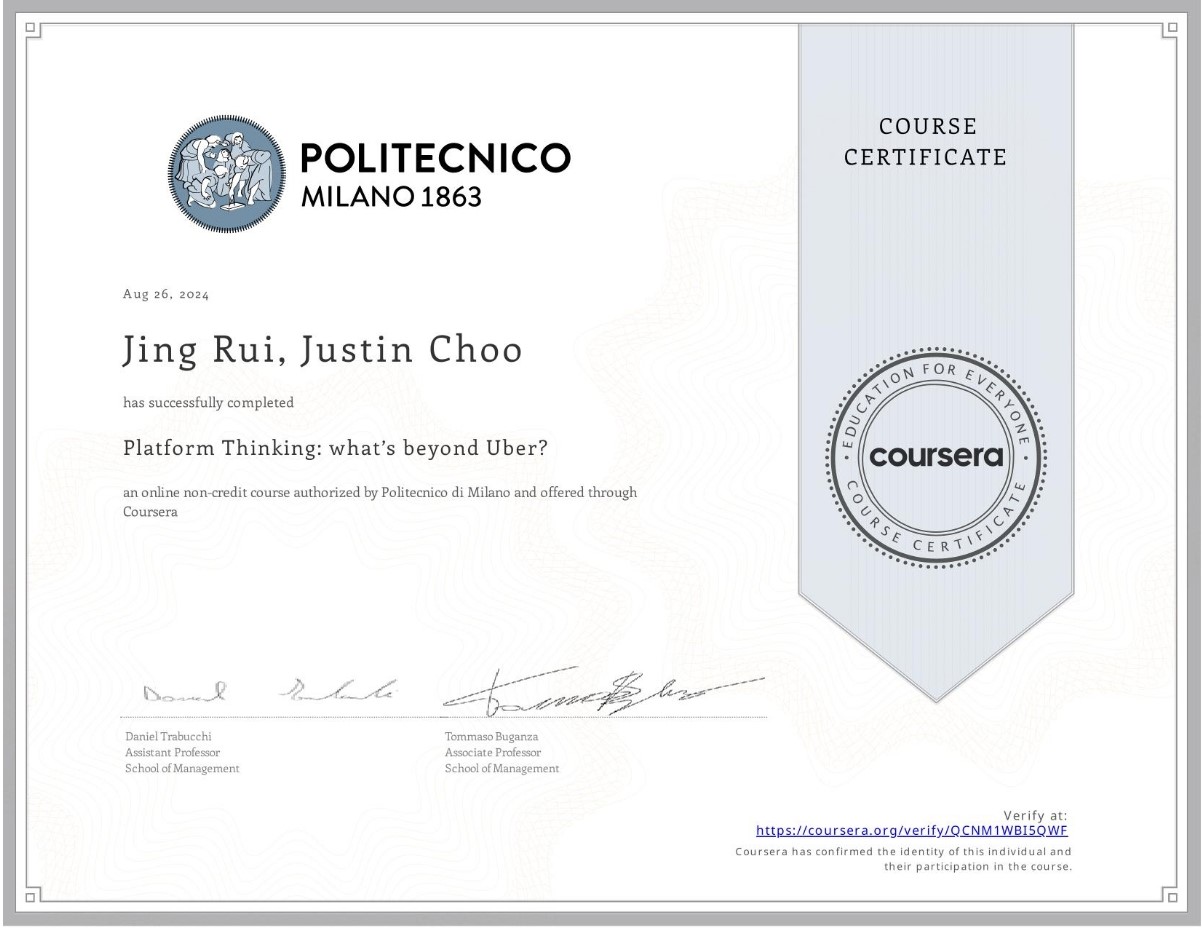 Platform Thinking Certificate