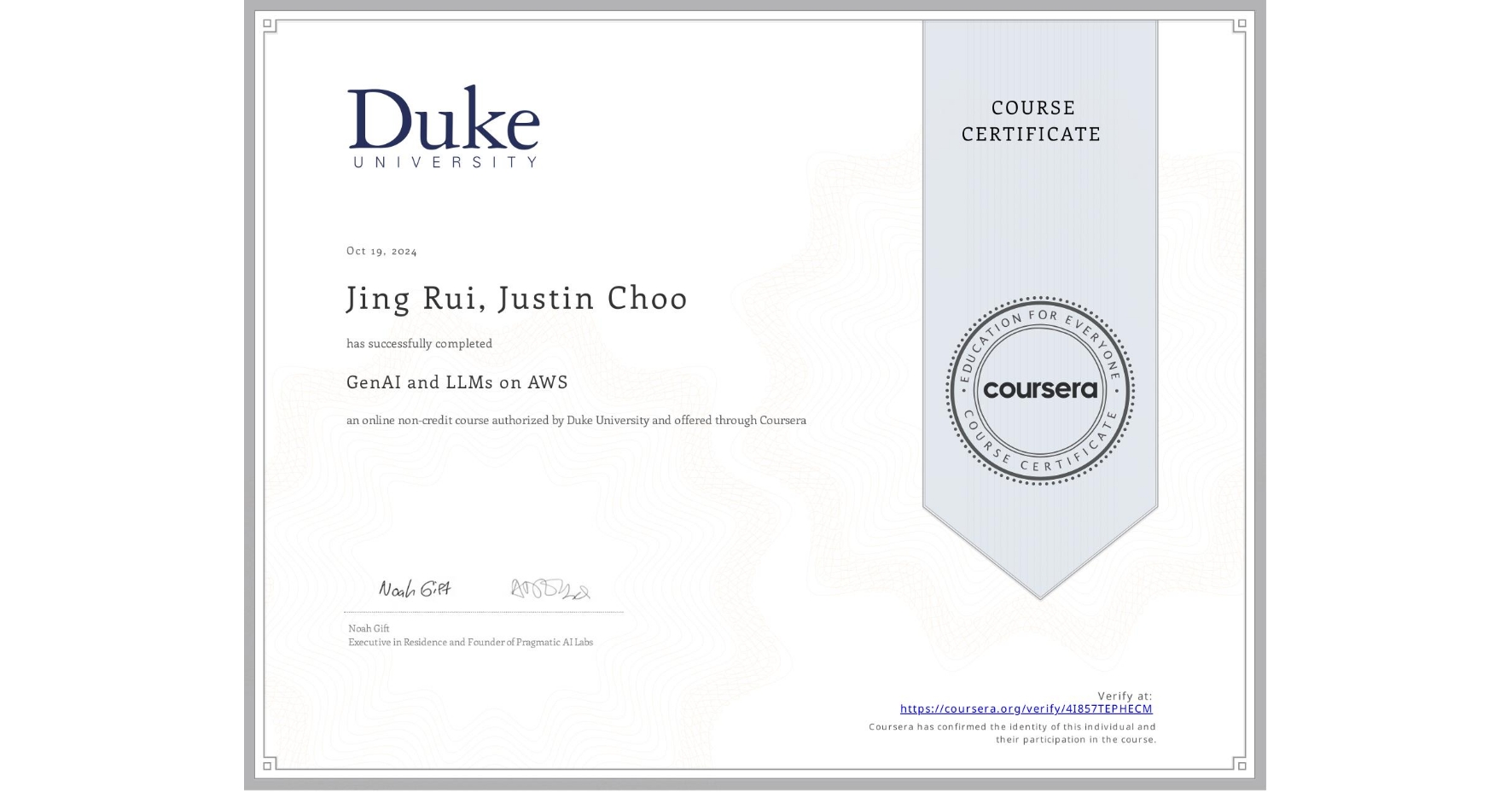 GenAI Certificate